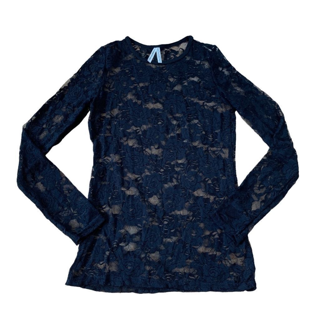 Black Lace Color Story Long Sleeve Size Medium